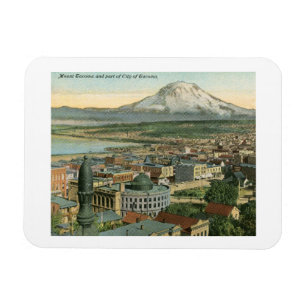 Blick auf Tacoma, Washington 1911 Vintage Magnet