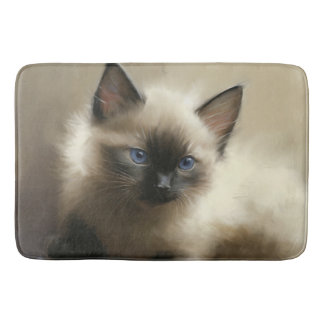 Blick auf Unschuld Siam Kitten Portrait Badematte