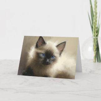 Blick auf Unschuld Siam Kitten Portraitkarte Dankeskarte