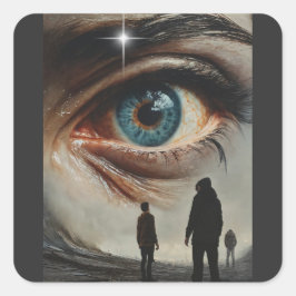 Blick der Hoffnung: Der gewaltige Optimismus im Au Quadratischer Aufkleber