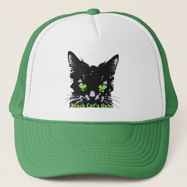 Blick der schwarzen Katze Truckerkappe (Vorderseite)