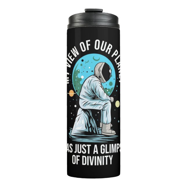 Blick des Astronauten auf unseren Planeten Thermosbecher (Vorderseite)