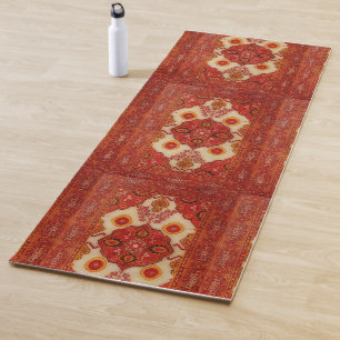 Blick des persischen Teppichs in der kupfernen Yogamatte