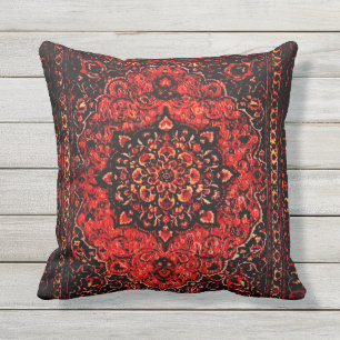 Blick des persischen Teppichs in der Rose tönte Kissen