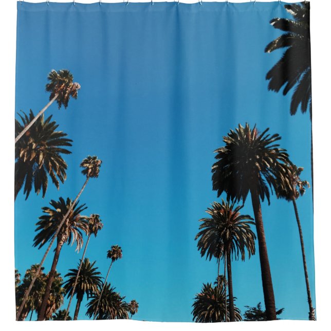 Blick des Wurms auf Bäume Duschvorhang (Vorderseite)