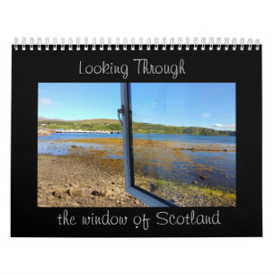 Blick durch das Fenster von Schottland Kalender