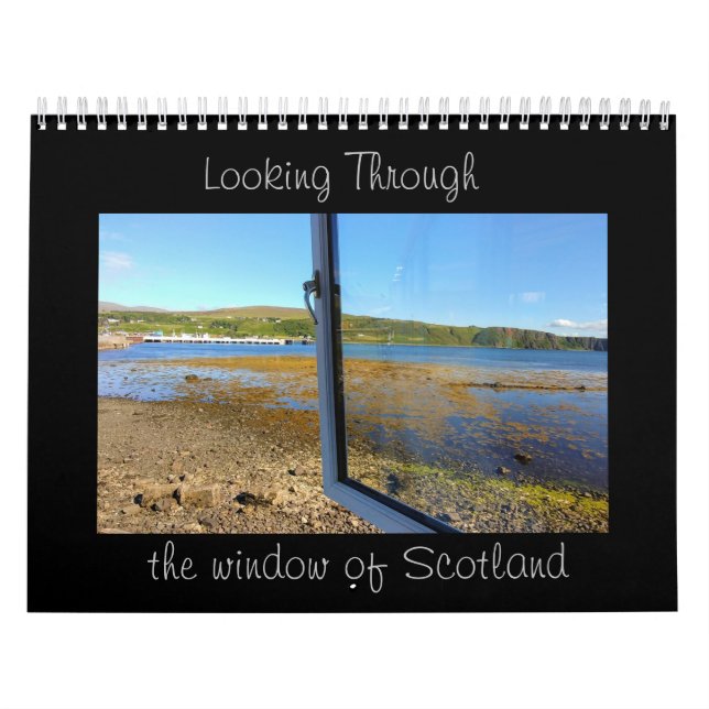 Blick durch das Fenster von Schottland Kalender (Titelbild)