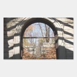 Blick durch den Ruin Rechteckiger Aufkleber