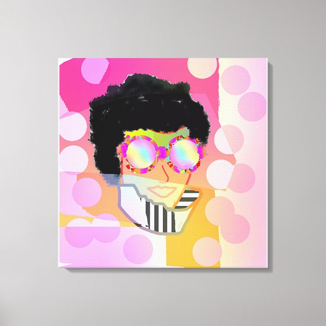 Blick durch die Herzen reflektierte Brille Leinwanddruck (Vorderseite)