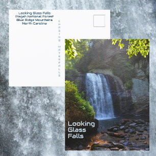Blick Glass Falls Blue Ridge Mountains Wasserfall Postkarte