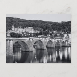Blick Heidelberg zur Abend Postkarte