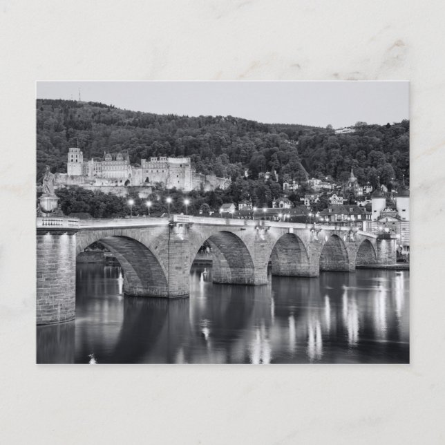 Blick Heidelberg zur Abend Postkarte (Vorderseite)