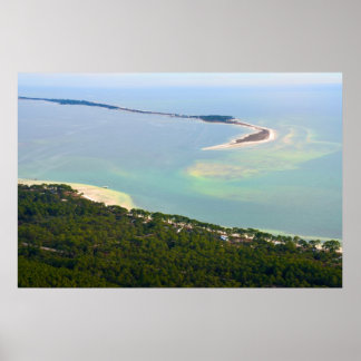 Blick hinunter auf Alligator Point, Florida Poster