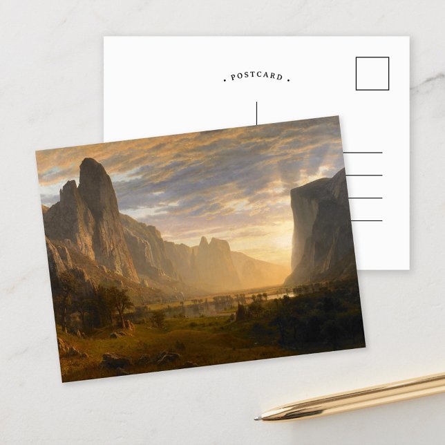 Blick hinunter ins Yosemite-Tal | Albert Bierstadt Postkarte (Von Creator hochgeladen)