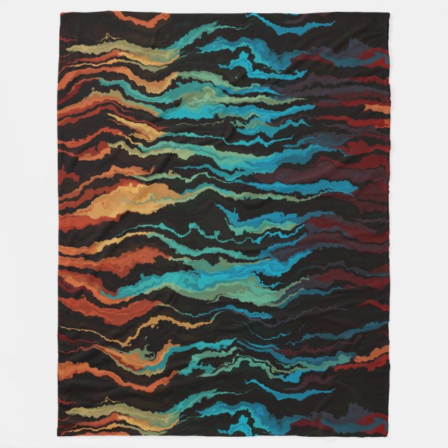 Blick in das abstrakte Feuer Fleecedecke (Vorderseite)