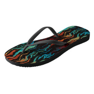 Blick in das abstrakte Feuer Flip Flops