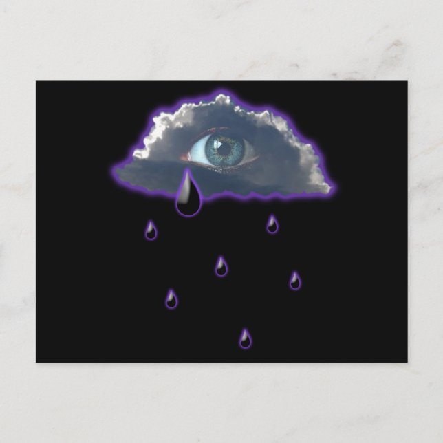 Blick in den Himmel mit Regentränen Postkarte (Vorderseite)
