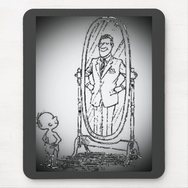 Blick in den Spiegel Mousepad (Vorne)