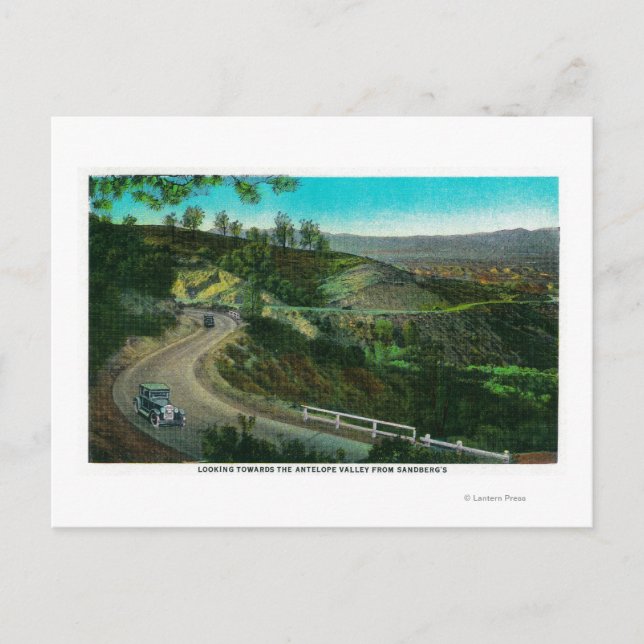 Blick in Richtung Antelope Valley von Sandbergs Postkarte (Vorderseite)