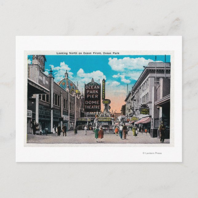 Blick nach Norden auf Ocean Front, Ocean Park Postkarte (Vorderseite)