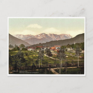 Blick Richtung Zugspitze, Oberau, Oberbavar Postkarte