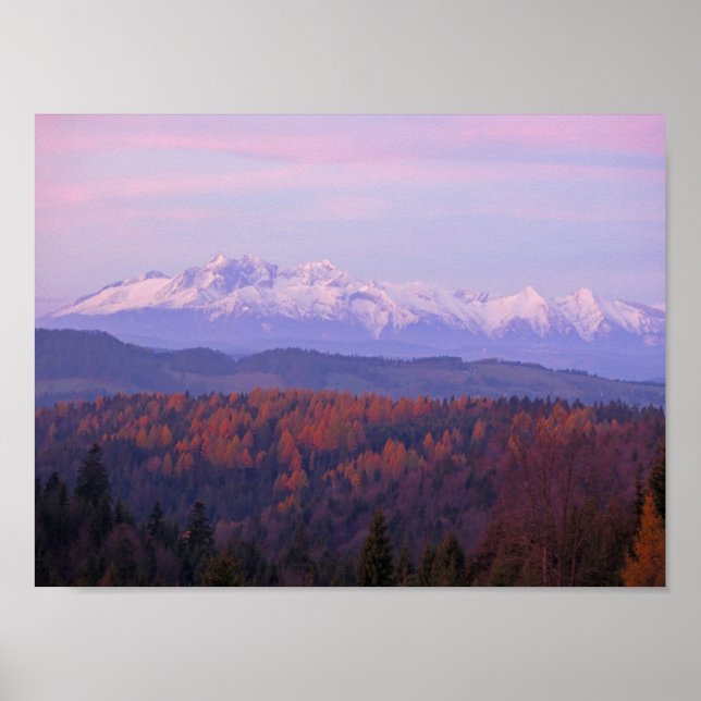 Blick Tatra von Beskid Sądecki Poster (Vorne)