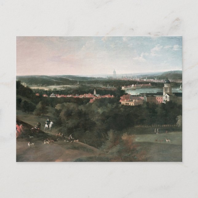 Blick über den Greenwich Park in Richtung London Postkarte (Vorderseite)
