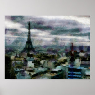 Blick über Paris Poster