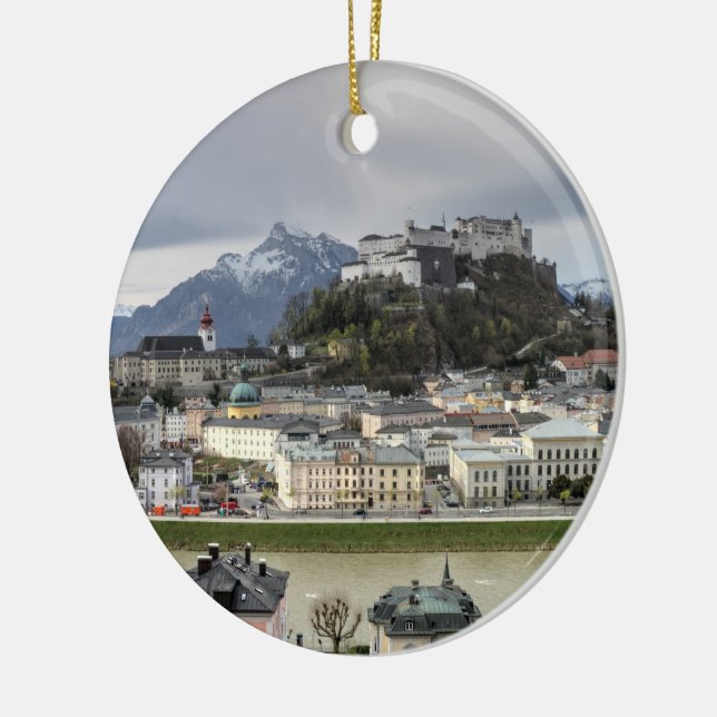 Blick über Salzburg Österreich Keramik Ornament (Links)