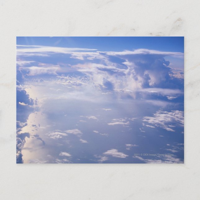 Blick über verstreute Wolke Postkarte (Vorderseite)