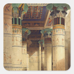 Blick unter dem Grand Portico, Philae Quadratischer Aufkleber
