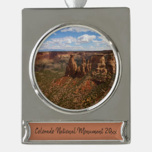 Blick vom Canyon Rim Trail im Colorado Monument Banner-Ornament Silber