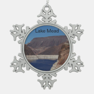 Blick vom Hoover Dam 2016 Schneeflocken Zinn-Ornament