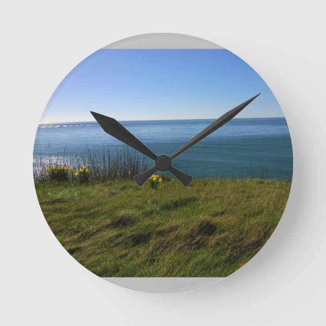 Blick vom Kap Enttäuschung Leuchtturm, WA Runde Wanduhr (Vorderseite)