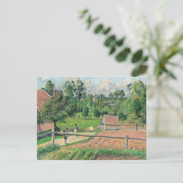Blick vom Künstlerfenster Camille Pissarro Postkarte (Stehend Vorderseite)