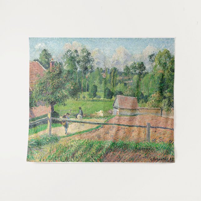 Blick vom Künstlerfenster Camille Pissarro Wandteppich (Vorderseite (Horizontal))