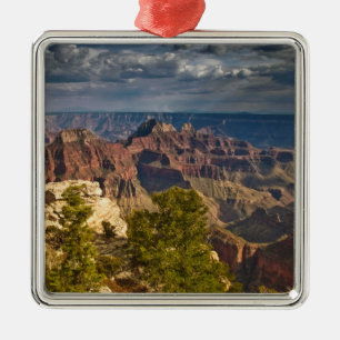 Blick vom North Rim Visitor Center - Grand Silbernes Ornament