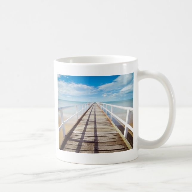 Blick vom Pier über Meer Kaffeetasse (Rechts)