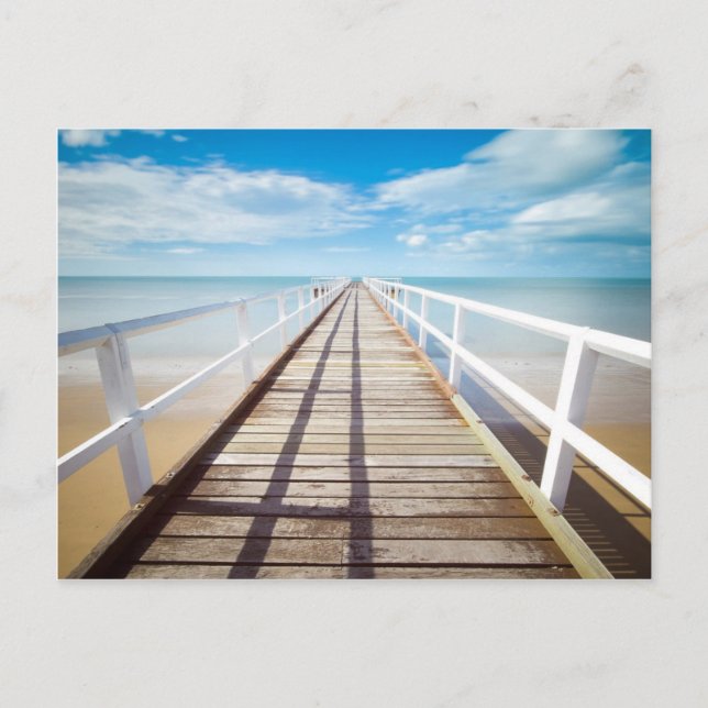 Blick vom Pier über Meer Postkarte (Vorderseite)