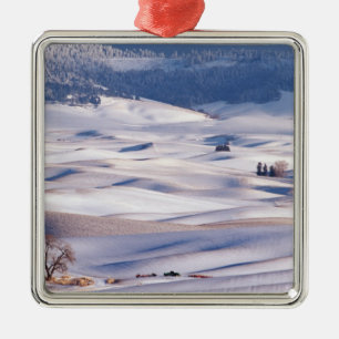 Blick vom Steptoe Butte auf rollende Hügel bedeckt Ornament Aus Metall