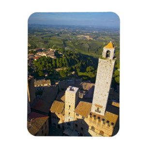 Blick vom Turm, San Gimignano, Siena, Toskana Magnet