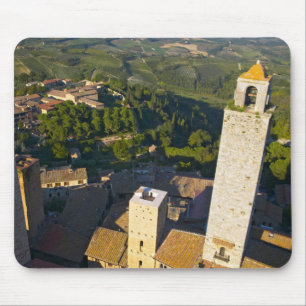 Blick vom Turm, San Gimignano, Siena, Toskana Mousepad