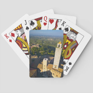 Blick vom Turm, San Gimignano, Siena, Toskana Spielkarten