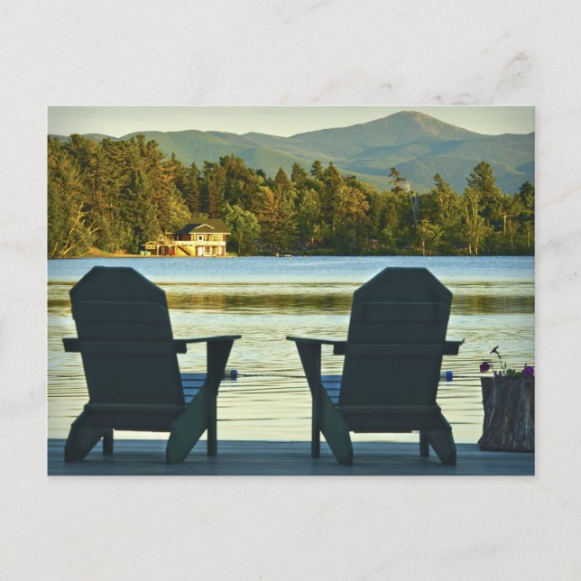 Blick von den Adirondack-Stühlen in den Adirondack Postkarte (Vorderseite)