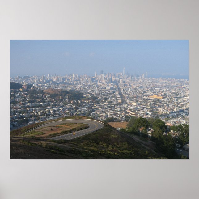 Blick von den Zwillingspitzen San Francisco Poster (Vorne)