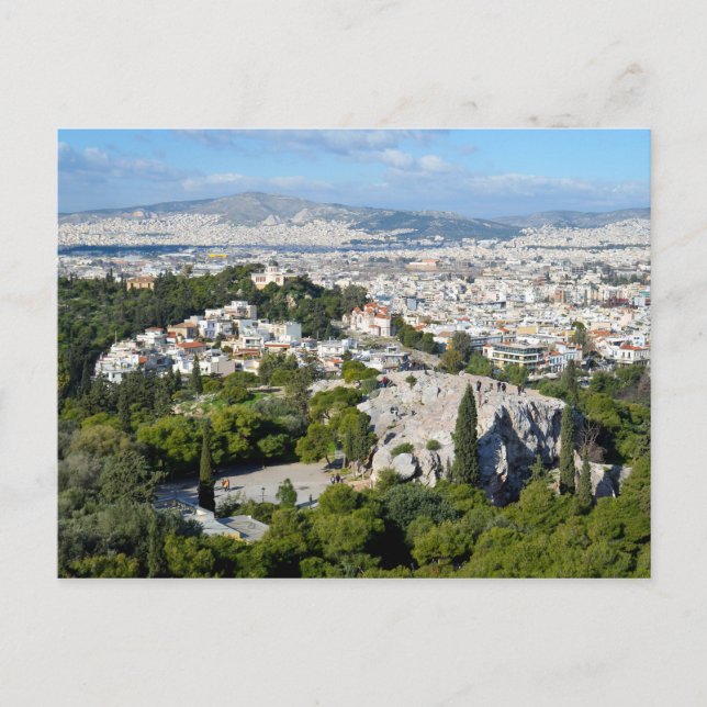 Blick von der Athener Akropolis Postkarte (Vorderseite)