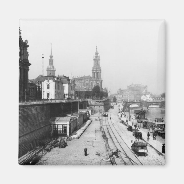 Blick von Dresden aus der Brühlsche Terrasse Magnet (Vorne)