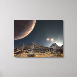 Blick von einem hypothetischen Mond im Orbit Leinwanddruck