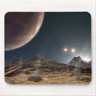 Blick von einem hypothetischen Mond im Orbit Mousepad