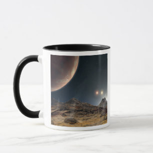 Blick von einem hypothetischen Mond im Orbit Tasse